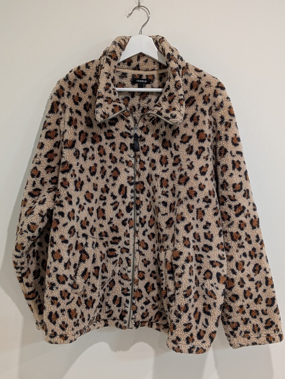 Torrid Leopard Print Fleece Zip-up 3X Edgy Bold Maximalist Casual Streetwear